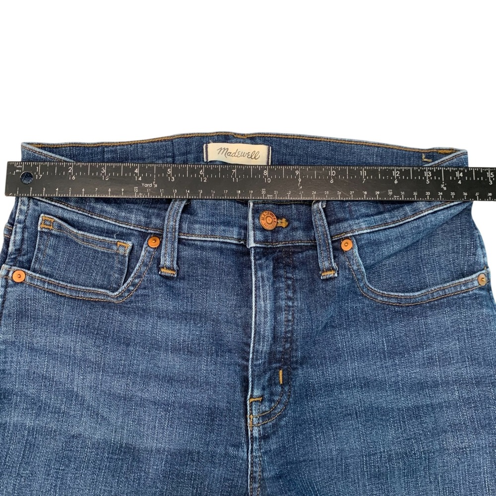 Madewell Womens Size 29 Medium Wash Slim Straight Stretch Jeans Denim 28" Inseam - Picture 7 of 10